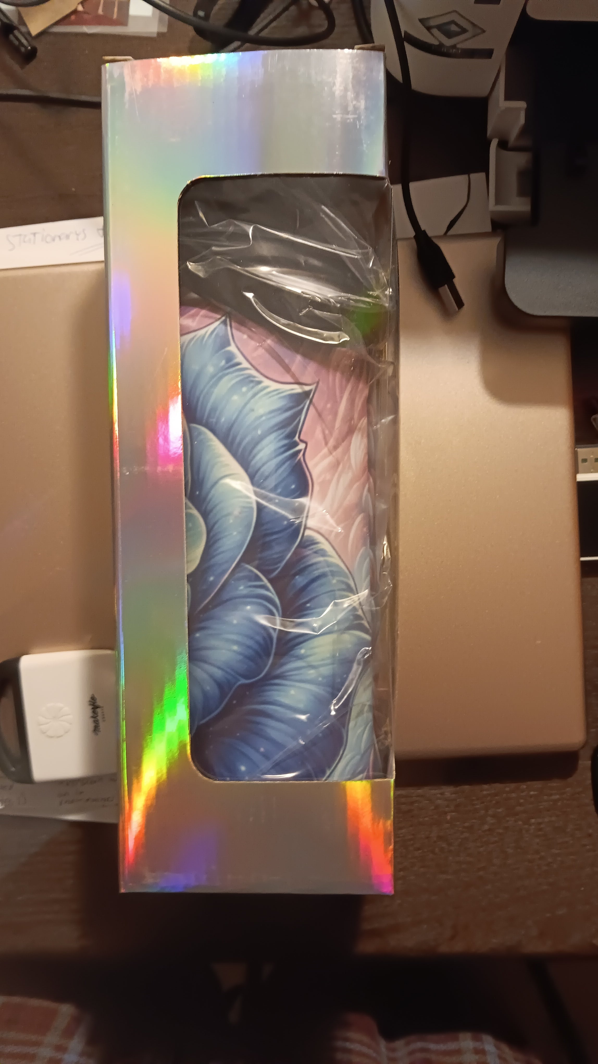 32 oz Flower themed Hydro Tumbler with handle, pour spout, and flip straw.